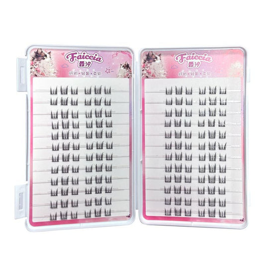 Feixi glue-free false eyelashes self-adhesive hair cat elf pure lust wind small segmented devil style natural eyelashes 