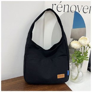 ins solid color simple design sense all-match bag hand bag college students class shoulder bag large capacity tote bag 