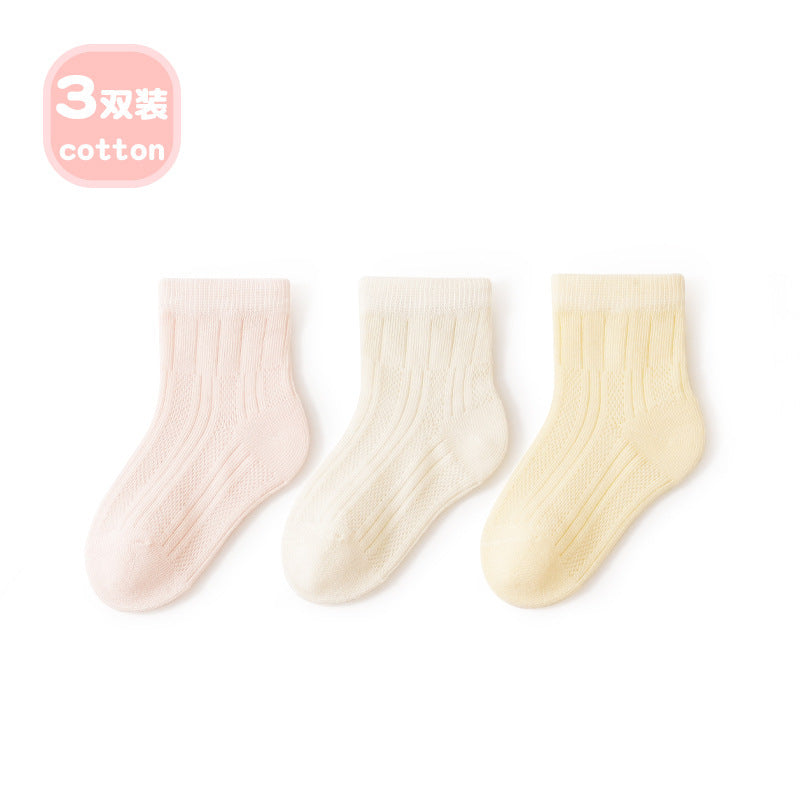 Baby socks summer thin baby socks children's mesh socks newborn boneless loose thin socks A solid color