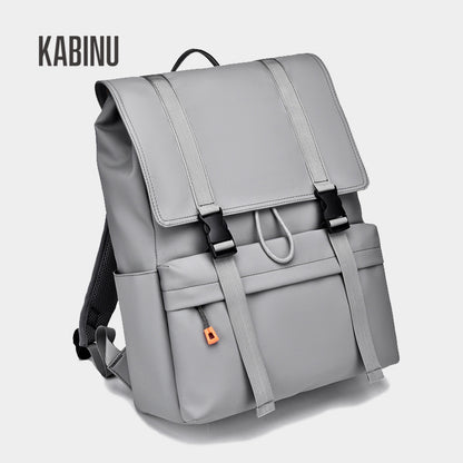 Kabinu casual backpack, business computer bag, water-repellent film, solid color, middle school student school bag, backpack 