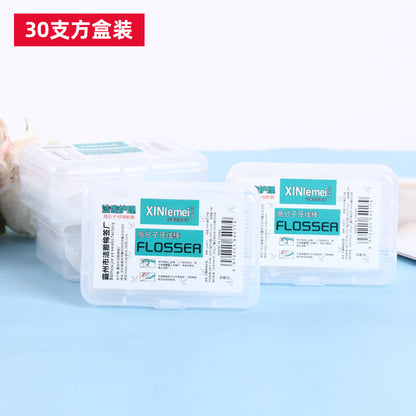 [Xinlemei] Boxed dental floss picks, about 30 pieces, family size, disposable fine polymer toothpicks, directly sold by the manufacturer 