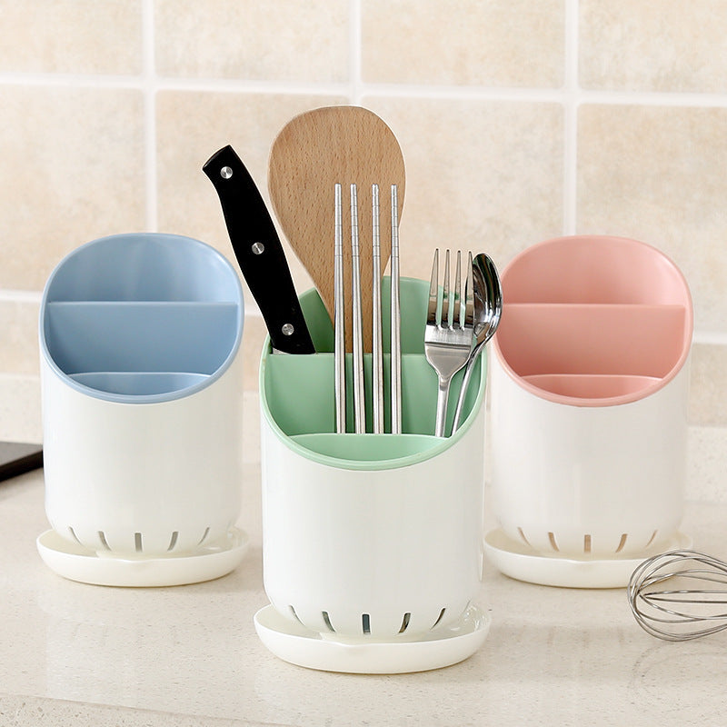 Removable plastic double-layer drain chopstick holder spoon storage chopstick cage kitchen storage rack chopstick tube chopstick cage 