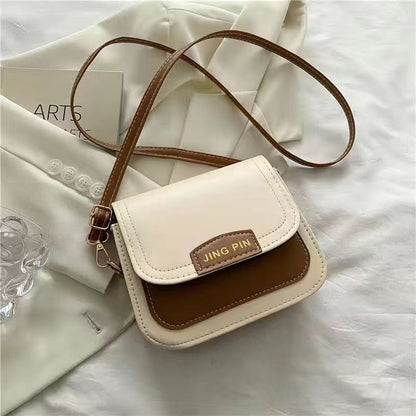 Bag women 2023 spring new high-end sense Korean version of the contrast color small bag ins all-match trendy fashion one-shoulder Messenger bag 