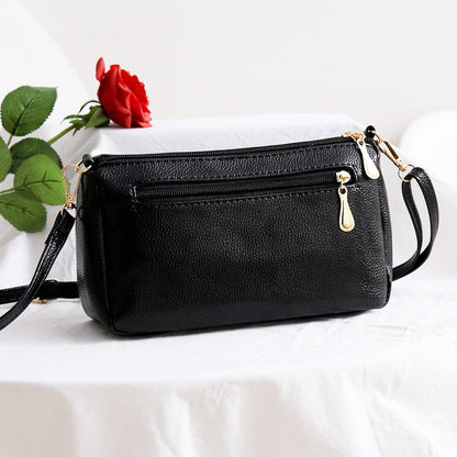 2023 autumn small bag women's soft leather solid color new single shoulder messenger bag lychee pattern large capacity stall bag bags