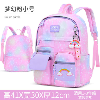 Cross-border ridge protection light weight school backpack shoulder bag big children's backpack girls children primary school schoolbag wholesale 