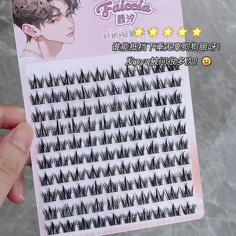 Feixi Dog Series Thick Eyelashes Cartoon False Eyelashes Lazy Trilogy Female Natural Daily Single Cluster Segmented Grafting 