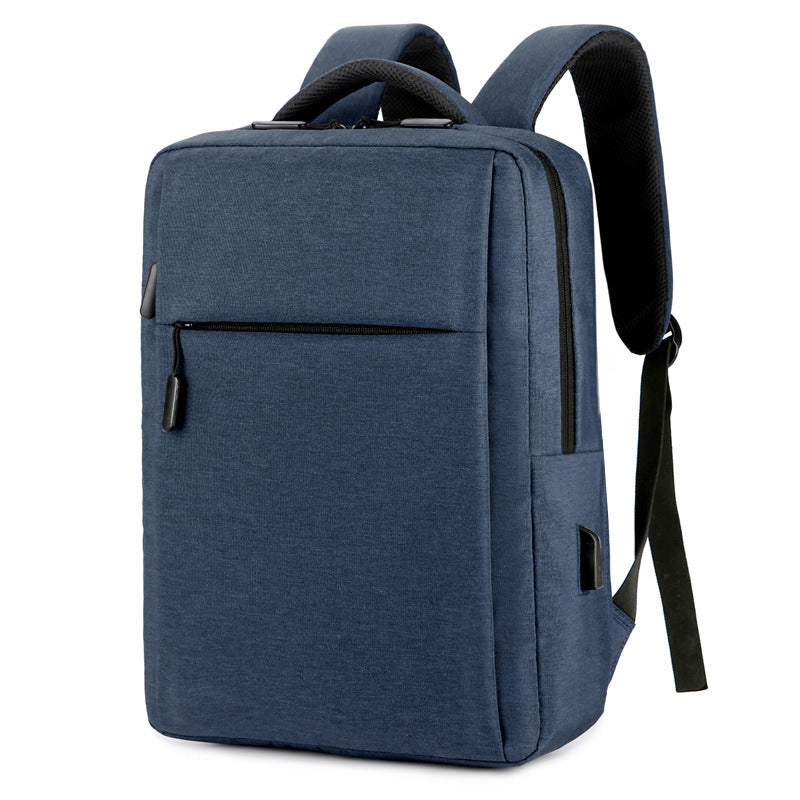 Manufacturer wholesale backpack solid color simple usb charging business computer bag middle school student school bag water-repellent backpack 