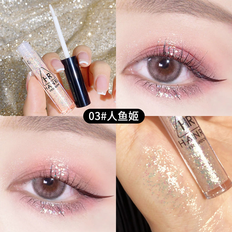 Han Ruxing Diamond Charming Eyes Streaming Eyeshadow Liquid Pearlescent Glitter Tear Makeup Eyeshadow Liquid Waterproof Not Easy to Take Off Eye Makeup Brightening Liquid 