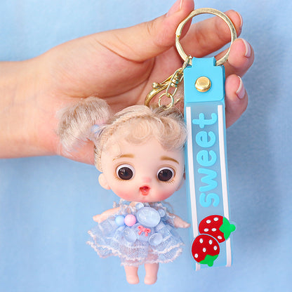 Yade Barbie doll 12 cartoon keychains 10 cm bag pendant girl Children's Day gift 