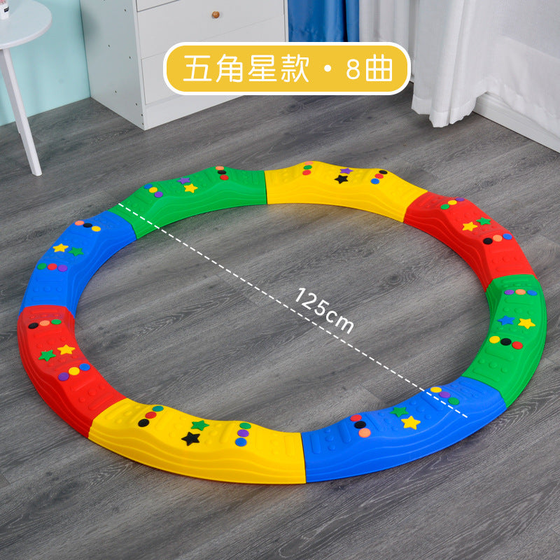 Children's toy single-plank bridge balance wood indoor home sensory integration training equipment kindergarten foot tactile balance board 