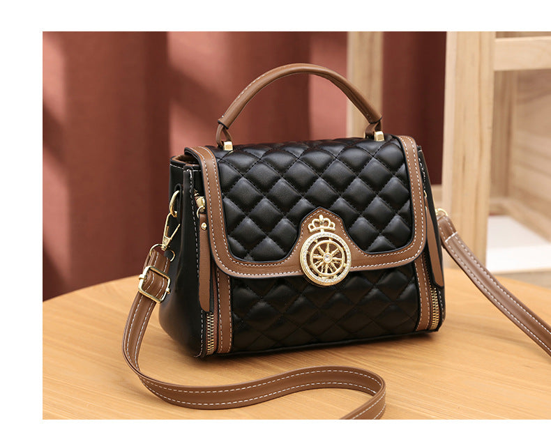 2022 Autumn and Winter New Women's Bag Shilairun Diamond Embroidery Thread Internet Celebrity Contrast Color Sweet Texture Western Style Crossbody Bag 