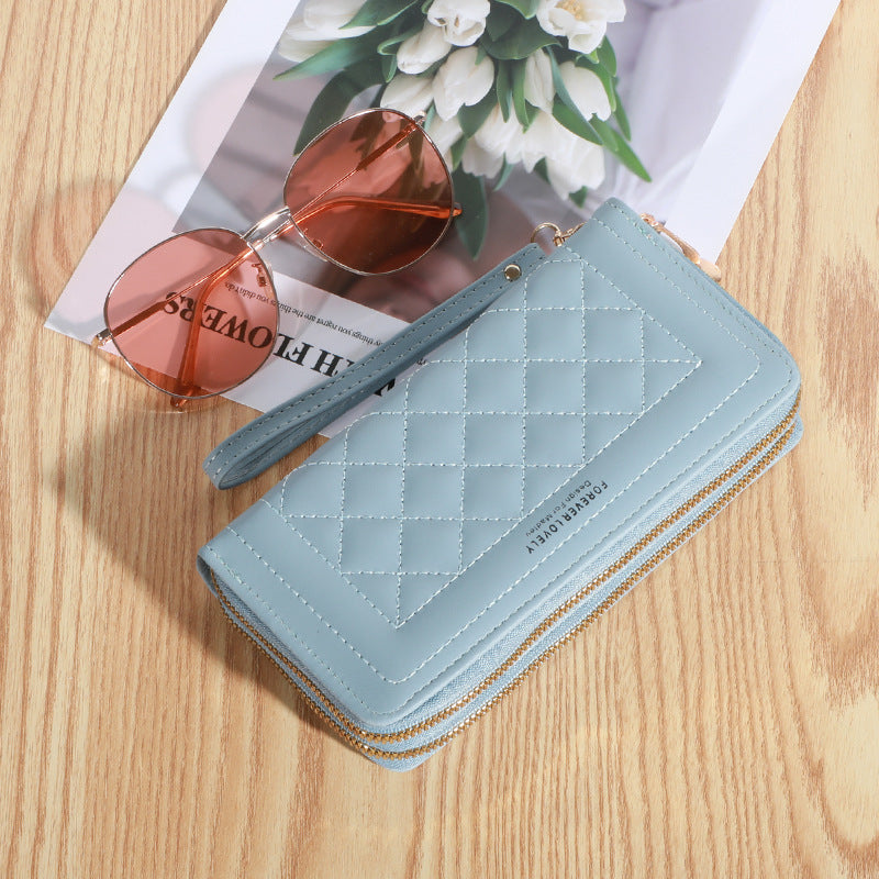 Wallet Women 2023 New Long Style အမျိုးသမီးလက်ကိုင် ကိုရီးယားစတိုင် ပေါ့ပေါ့ပါးပါး လက်ကိုင်ဖုန်း အိတ် နှစ်ထပ် Zipper ပိုက်ဆံအိတ် ကြီးမားသော Capacity Card Holder 