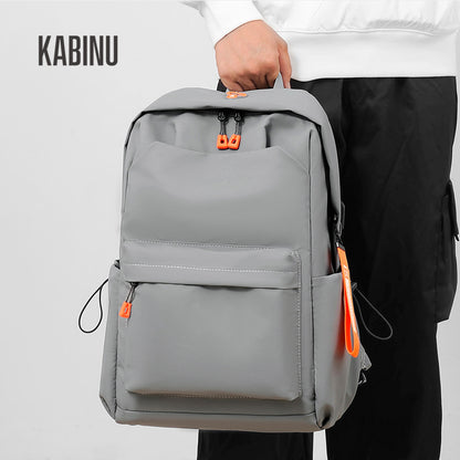 Kabinu casual backpack middle school student school bag solid color film business computer bag outdoor travel backpack logo 