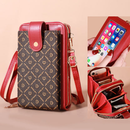 2022 New Fashion Women's Touch Screen Mobile Phone Bag Korean Style Crossbody Shoulder Small Shoulder Bag Multifunctional Mobile Phone Bag 