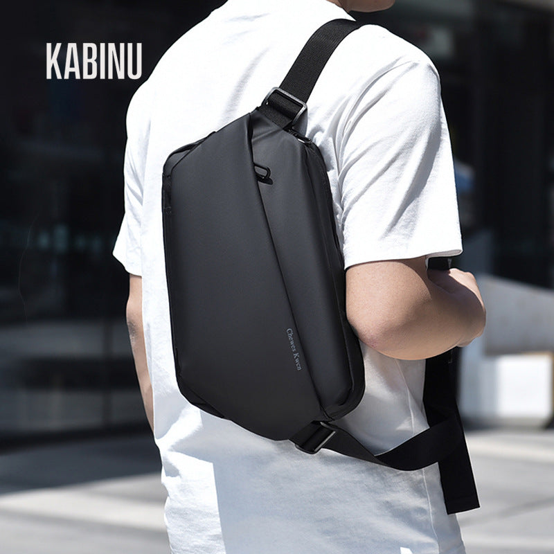 Kabinu casual chest bag, outdoor membrane waterproof shoulder bag, lightweight and wear-resistant student cross-body bag, practical mobile phone bag 