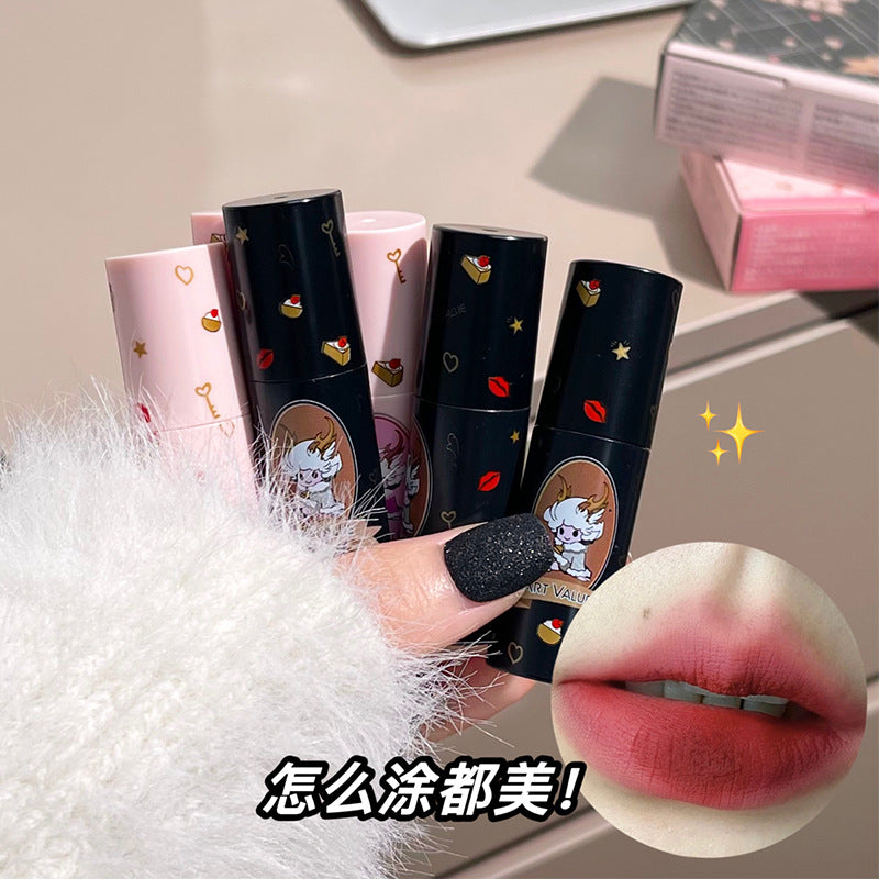 Art Value Little Dragon Girl Milk Cake Soft Matte Lip Mud Matte Velvet Whitening Lip Glaze Versatile Natural Affordable Cross-border 