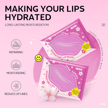 LAIKOU Sakura Lip Mask 6g Moisturizing and Elastic Lip Cosmetics English Packaging Cross-Border Supply 