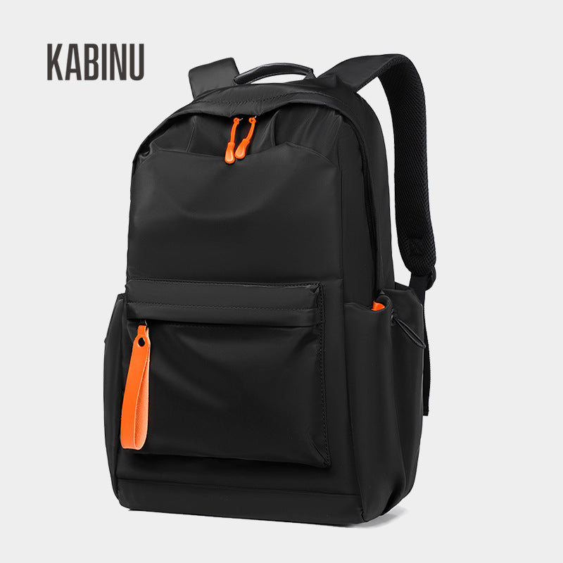 Kabinu new casual backpack 2023 Korean solid color washed business commuter computer backpack men's trendy student bag 