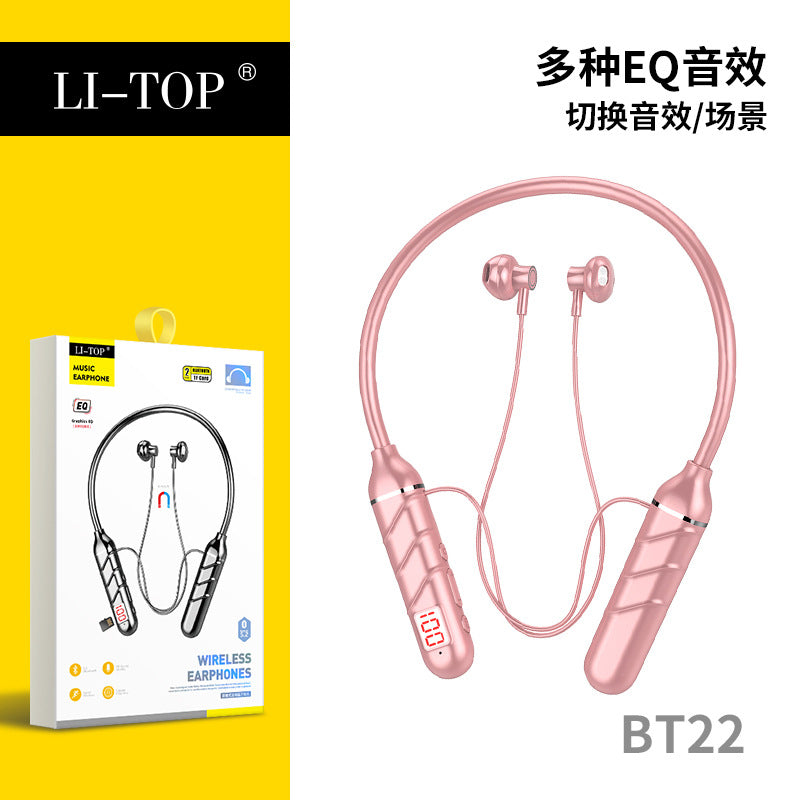 Rio Tinto BT22 display ကြီးမားသောပါဝါ binaural တာရှည်ဘက်ထရီသက်တမ်း Bluetooth ကြိုးမဲ့လည်ပင်းဆွဲထားသော လည်ပင်း အားကစား တေးဂီတ နားကြပ် ထုတ်လုပ်သူ