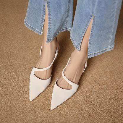 699-63 Hollow pointed toe high-heeled sandals women's summer new stiletto hollow sandals one-word fashion women's shoes 