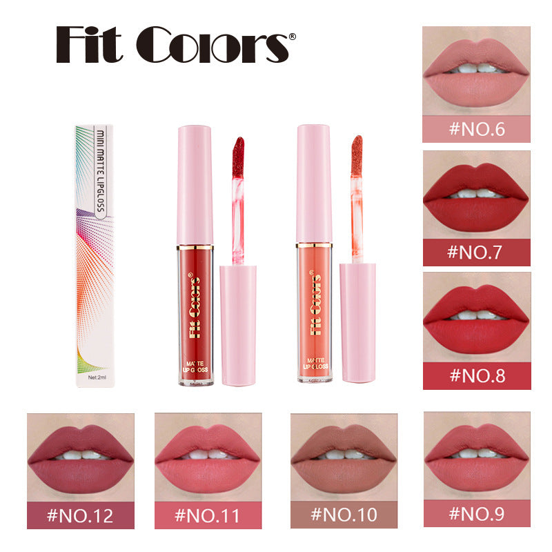 Fit Colors 12-color non-stick matte lip gloss matte velvet liquid lipstick lip gloss cross-border 