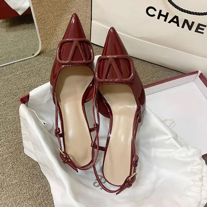 High heels women French spring and summer shallow wedding shoes large size fashion 2024 nude small fragrance style all-match stiletto heels 