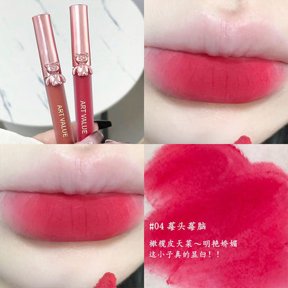 Art Value Bear Club Matte Lip Mud Velvet ကျောင်းသားများအတွက် ရောင်စုံဘက်စုံသုံး Lip Glaze ကို တတ်နိုင်၍ နယ်စပ်ဖြတ်ကျော် လက်ကား၊ 