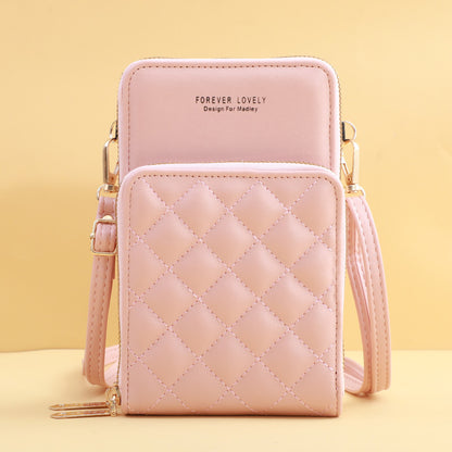 2022 New Large Capacity Multifunctional Fashion Simple Shoulder Small Bag Crossbody Double Zipper Mobile Phone Bag Women 