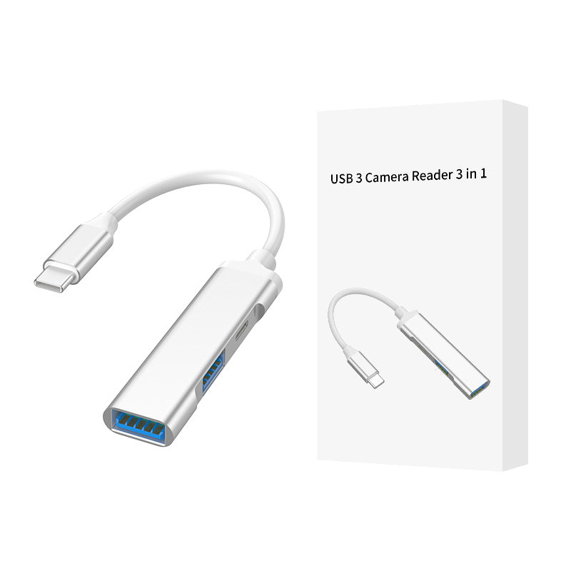 Baitong မိုဘိုင်းလ်ဖုန်း OTG adapter USB3.0 iPhone အတွက် သင့်လျော်သော Ethernet port adapter ဒေတာကြိုး လေးလုံးထိုး၊