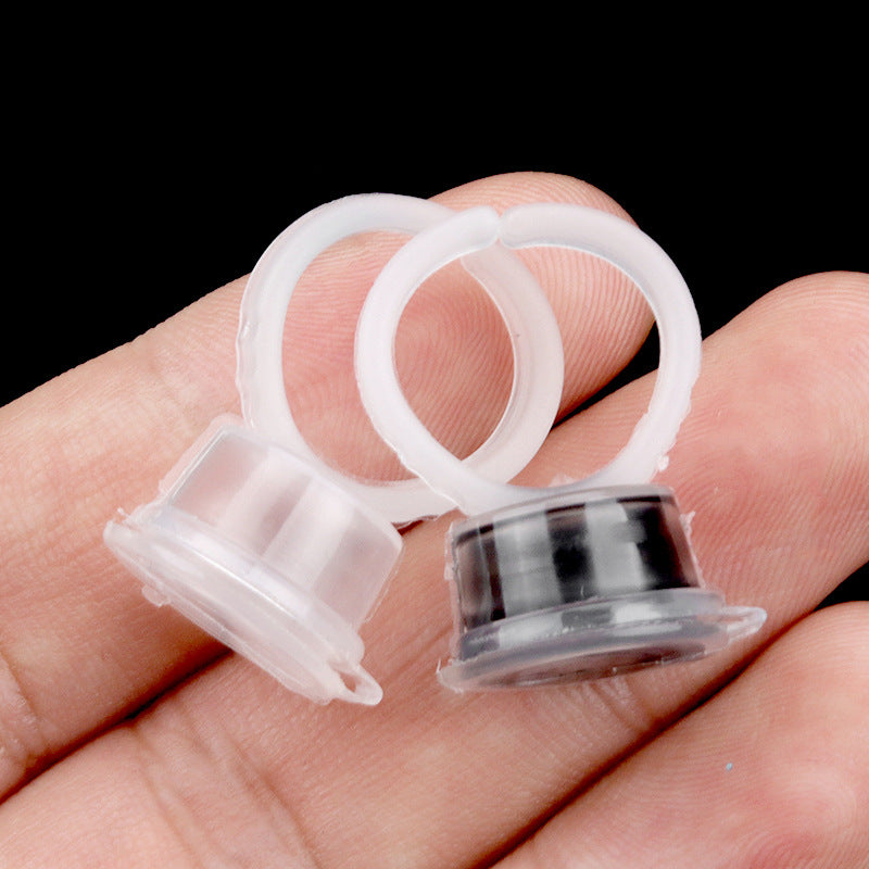 Wholesale eyelash grafting glue color cup transparent flip-top glue ring cup 50/bag opp bag 