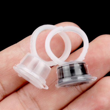 Wholesale eyelash grafting glue color cup transparent flip-top glue ring cup 50/bag opp bag 