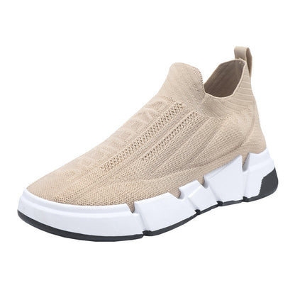 Flying weaving sports shoes men's 2023 spring new breathable socks shoes lazy men's slip-on men's shoes comfortable driving trendy men 