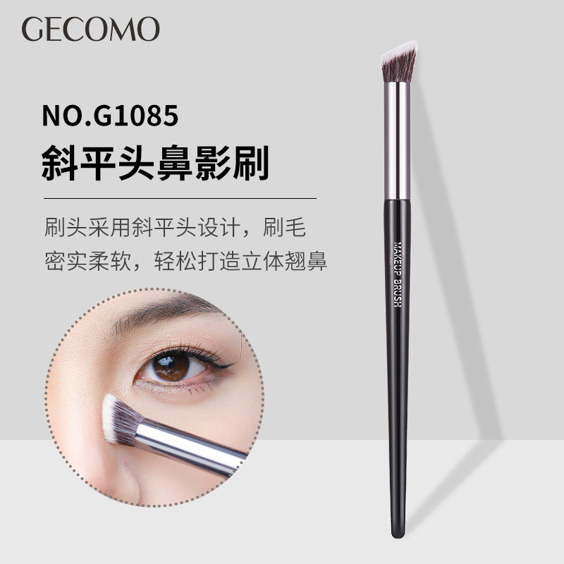 GECOMO oblique flat head nose shadow brush concealer repair long brush side shadow nose blending brush makeup brush wholesale 