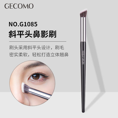 GECOMO oblique flat head nose shadow brush concealer ပြုပြင်ခြင်း ရှည်လျားသော brush side shadow nose blending brush မိတ်ကပ်ဘရပ်ရှ် လက်ကား 