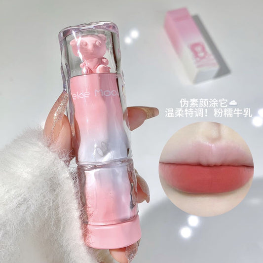 Kekemood pink bear matte lipstick non-stick cup matte matte silky soft student affordable online store spot wholesale 