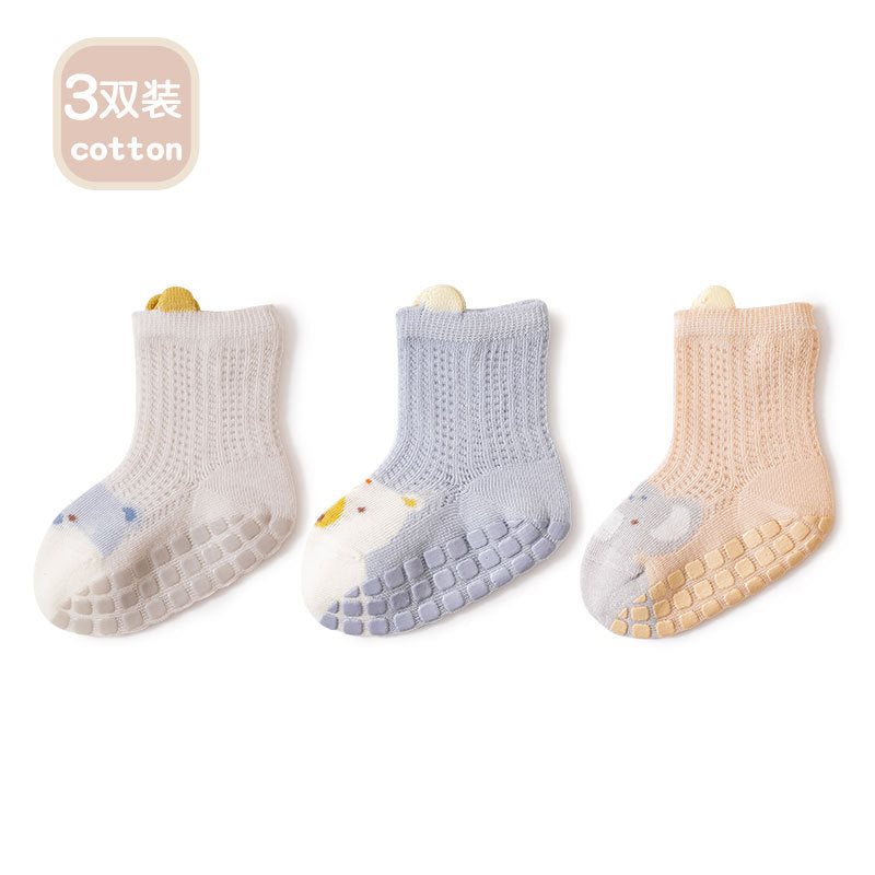 Summer thin baby socks baby floor socks non-slip toddler thin socks boneless loose mesh socks Class A 