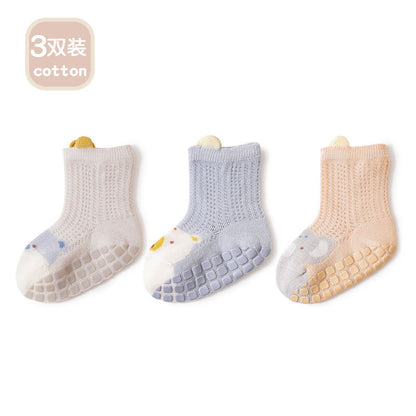 Summer thin baby socks baby floor socks non-slip toddler thin socks boneless loose mesh socks Class A 