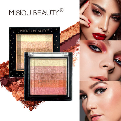 MISIOU BEAUTY နယ်ခြားငါးရောင်အစင်း pearlescent gradient eyeshadow palette တောက်ပသော pearlescent eyeshadow လက်ကား