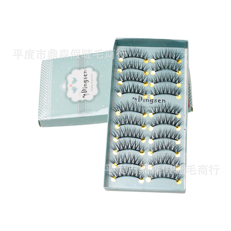 Dingsen False Eyelashes ထုတ်လုပ်သူ လက်ကား Messy Cotton Thread Stems 10 Pairs Little Devil H92 