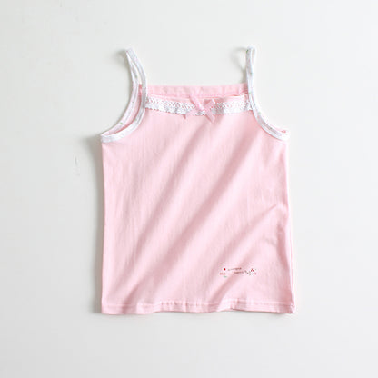 Children's vest pure cotton summer sleeveless vest girls bottoming strap outerwear baby bottoming shirt printed top 