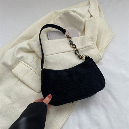 Women's chain splicing small bag women's 2023 spring and summer new foreign-style one-shoulder armpit bag this year's popular women's bag 