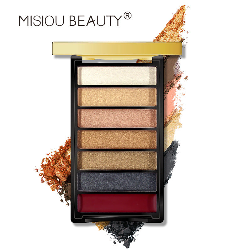 Misiou beauty eyeshadow lipstick cream makeup palette multi-color matte pearlescent all-match seven colors 