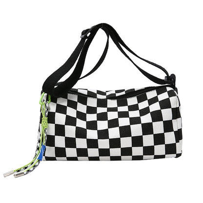 2022 new nylon women's bag foreign style plaid girl shopping shoulder bag fashion student school Messenger bag female 