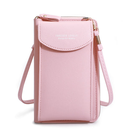 2021 New Wholesale Large Capacity Multifunctional Solid Color Fashion Simple Shoulder Small Bag Crossbody Mobile Phone Bag Women 