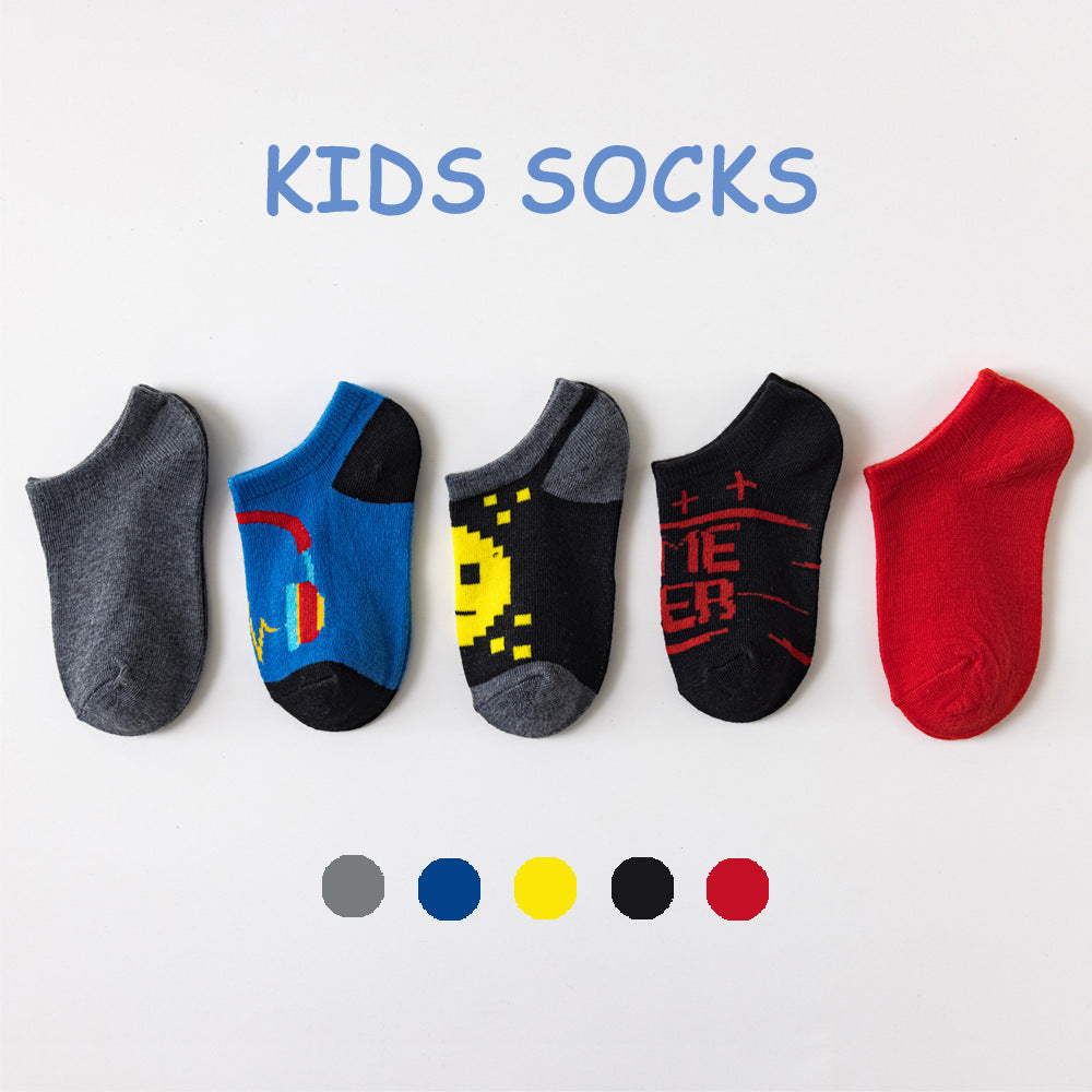 2023 Summer Children's Socks Thin Breathable Socks for Boys and Girls 3-9 Years Old Children's Boat Socks Invisible Short Style Wholesale Manufacturer 