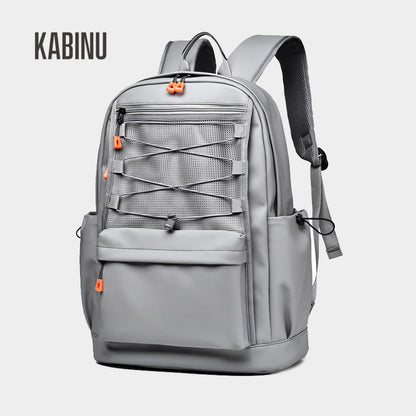 Kabinu solid color backpack casual woven drawstring middle school student school bag work business computer bag outdoor backpack 