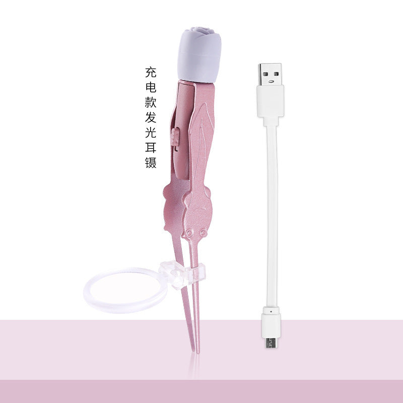 Luminous ear scoop for children, luminous ear scoop with light, ear picking tweezers, boxed luminous tweezers for children 