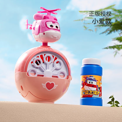 Hualong's new product Super Wings Cyclone Bubble Machine genuine authorized children's cartoon electric bubble toy 