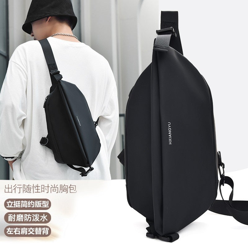 New trendy casual crossbody chest bag large capacity outdoor sports crossbody bag waterproof shoulder bag cross-border straight hair 