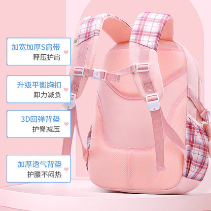 Children's elementary school schoolbag female models cartoon cute large capacity lightening girls primary school schoolbag backpack wholesale 